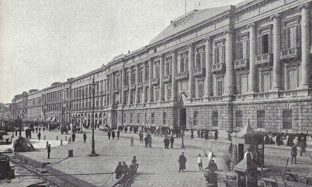 Messina’s waterfront, the Palazzata, in the 19th century.